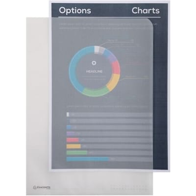 Exacompta 10x Pak 50 L-mappen in papier 110g/m2 - A4 - Transparant wit - 50850E