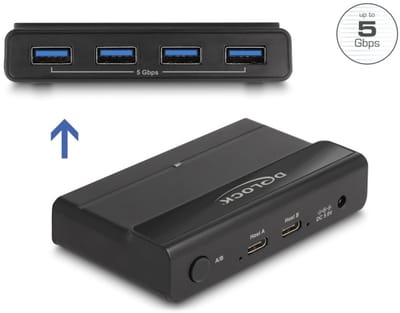 Delock USB 5 Gbps Switch 4 x Device and 2 x Host