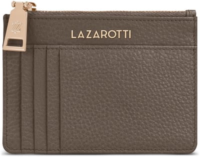 Lazarotti Bologna Leren sleutelhanger Kaarthouder leer 11,5 cm met air tag compartiment - taupe