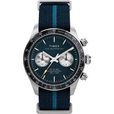 Timex Waterbury Heritage TW2Y39000 Horloge - Textiel - Blauw - Ø 39 mm