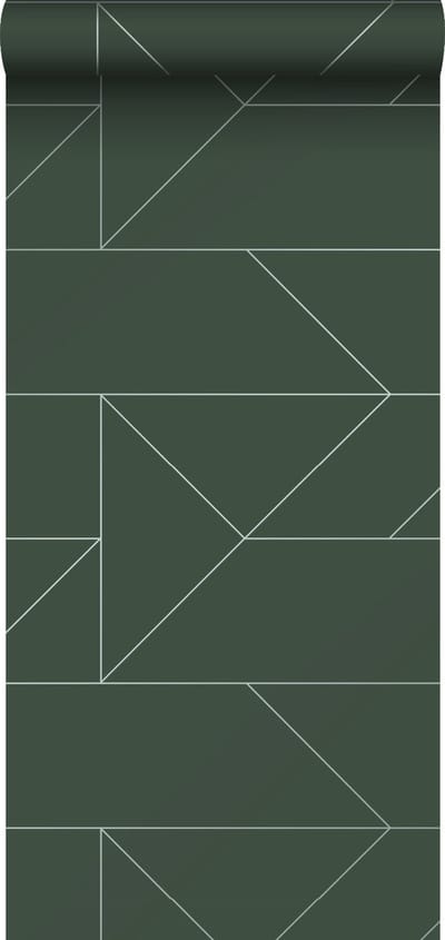 Origin Wallcoverings behang grafische lijnen groen - 347728 - 0,53 x 10,05 m