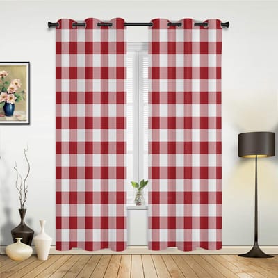 Marineblauw Ruitjes Idylische Stijl Geruite Gordijnen voor Slaapkamer Familiekamer Gordijnen Keuken Kinderkamer Raambekleding Woondecoratie 135W x 92H(cm) x1