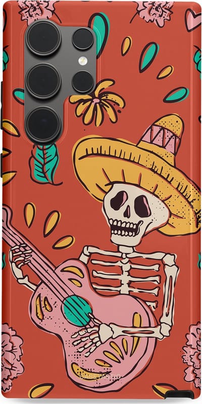 Casetastic hoesje geschikt voor Samsung Galaxy S24 Ultra - Dubbellaagse bescherming - Muziekbot - Fashion Case - Terracotta Taupe