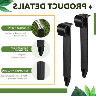 60 Stuks Tuinslang Set met Bevestigingsbasis, Montageankers en Tuinvork voor 3/4 Inch Slangen - Ideaal voor Tuin, Gazon en Patio, Zwart
