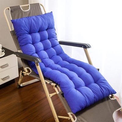 Loungestoel Kussen - Zitkussen Buiten - Comfort Verhogend - Extra Lang Design - 48x170 cm - Blauwe Zee