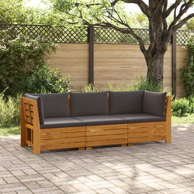 vidaXL - 3 - st - Buiten - bank - set - Massief - Acacia - Hout - Bruin