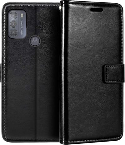 Portemonnee Book Case Hoesje Geschikt voor: Motorola Moto G50 zwart
