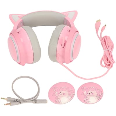 Gaming Headset Kattenoor Koptelefoon 3 Geluidseffect Ergonomisch met Microfoon voor Kinderen Volwassenen