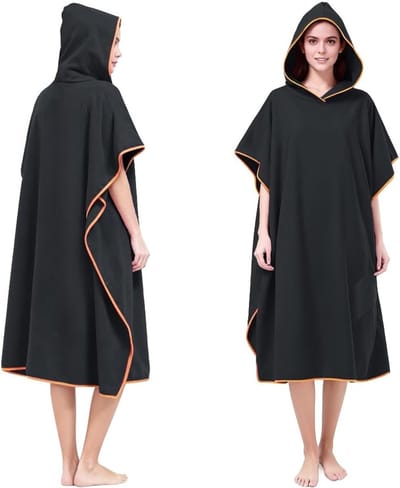 Volwassen Poncho Handdoek met Capuchon - Microvezel Veranderrok met Zak - Extra Grote Badhanddoek voor Strand en Zwemmen