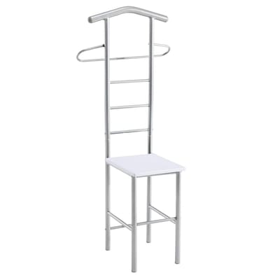 Kledingrek JIVO in wit met metalen frame