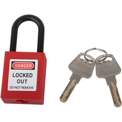 Veiligheidshangslot Rood Dicht Nylon Duurzaam Hoge Hardheid Wijdverspreid Gebruikt Lockout Tagout Slot met Sleutels voor gray