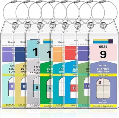 BOTC Kofferlabels - Transparant Bagagelabel - Set van 8 stuks - 6x18cm - Reisaccessoire - Kofferlabel voor Koffers