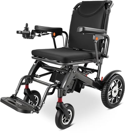 ZygenAir YHWL-003 Elektrische Rolstoel - 24V13Ah Batterijen - Lange Actieradius 25 km - Aluminium Frame - 12° Klimvermogen - Opvouwbaar & Lichtgewicht Ontwerp - 360° Joystick - Veilig en Stabiel - Zwart