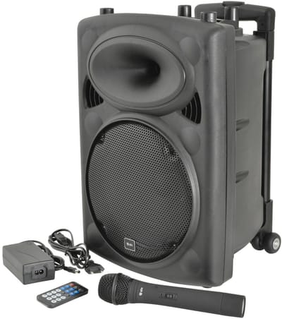 QTX QR10PA Draagbare PA-luidspreker met TWS + UHF USB/SD/FM-BT-mediaspeler met opnamefunctie