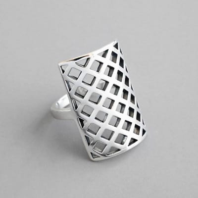 Vintage 925 Sterling Zilver Geometrische Ringen Voor Vrouwen Meisjes Trouw Vingerring Mode Sieraden Jz569 Resizable white