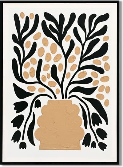 HomeBound by KY | Schilderij vaas met bloemen organisch | wandpaneel