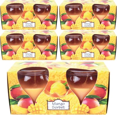 10-Pack Geurkaarsen in Glas met Lange Brandduur (Mango Sorbet Geur)