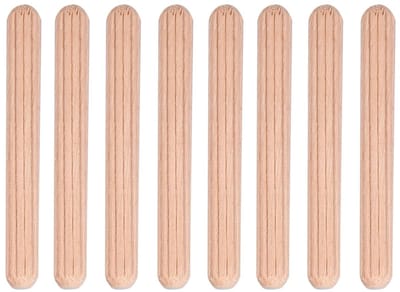 50 Stuks Ronde Kastenlade Ankers, 6mm x 50mm Houten Dowel Stiften voor Meubelverbindingen en Klussen