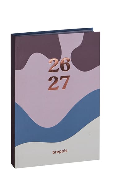 Brepols agenda 2026-2027 - Student COLOR CAMO - Schoolagenda - 1 week op 2 pagina's - Stevige omslag - Weekoverzicht - Rose - 9 x 16 cm