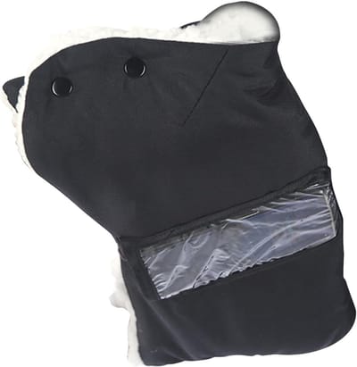 Kinderwagen Wanten - Handmof Kinderwagen - Koude Dagen Buiten - Waterdicht Doorzichtig Vak - 50x225 cm - Zwart