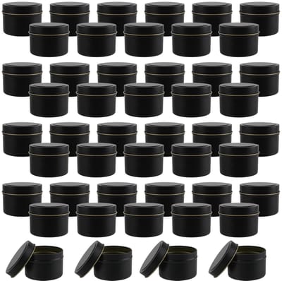 Dailygoods- Kaarsblikken 48 stuks 4 oz - Lege Kaarsenpotten - Metalen Blikken - Kaarscontainers - Voor Kunst en Ambacht - Met Deksels - Kaarsenpot