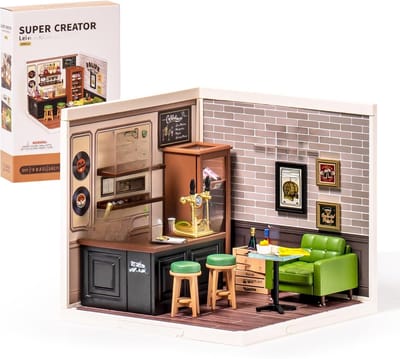 Robotime DIY Super Store Leisurely Cheers Bar - DW012 - Miniatuur - Poppenhuis - Bouwpakket - DIY