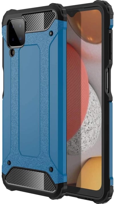 Armor Hybrid Geschikt Voor Samsung Galaxy A12 Hoesje - Blauw