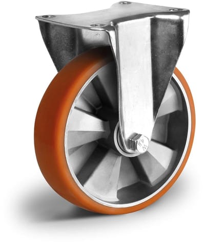 Zwenkwiel 200 mm - Bokrol zwenkwiel - Zware lasten verplaatsen - Dubbele kogellagers - 800 kg draaglast - Bruin zilver