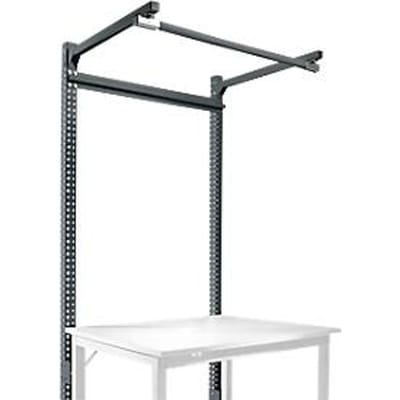 Opbouwframe met giek, Basistafel STANDAARD werktafel/werkbank UNIVERSAL/PROFI, 1250 mm, antraciet
