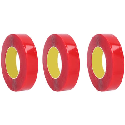3 Rollen Acryl Dubbelzijdige Tape 2-zijdige Lijm Transparant Heavy Duty Verwijderbaar voor Wandmontage red