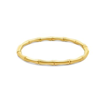 CO88 Collection 8CB-91381 – Armband Dames – Bamboe Design – Goudkleurig RVS – 60 mm – Cadeau voor Vrouwen