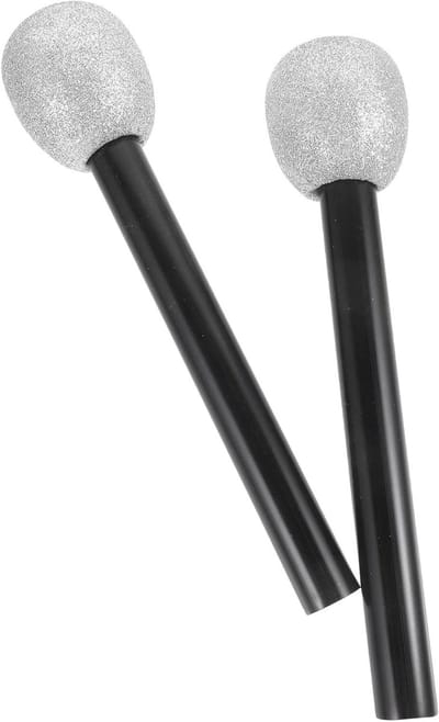 ERINGOGO 2 Stuks Glitter Speelgoed Microfoon Faux Microfoon Modellen voor Meisje voor Feestjes Podiumoptredens