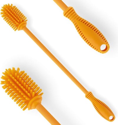 Langhandige Siliconen Flesborstel van 31 cm voor het Reinigen van Babyflessen, Sportflessen en Glaswerk