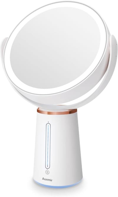 LED Make-up Spiegel met 1x/10x Vergroting en Dimbare Helderheid - Dubbelzijdige Cosmeticaspiegel voor Thuis en Onderweg