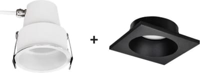 Artdelight designverlichting - Bados vierkante zwarte GU10 inbouwspot kantelbaar