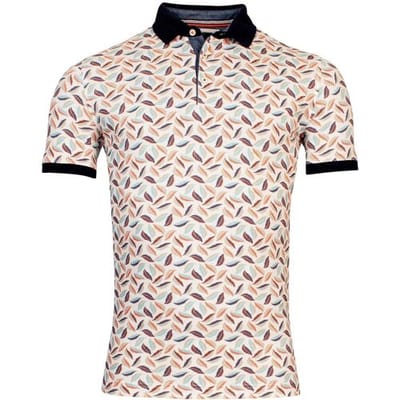 Baileys Polo Piqué Graphic Feather Design Coral / male