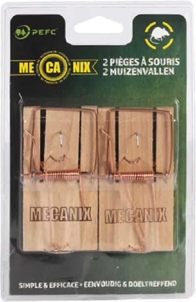Mecanix Muizenklemmen van PEFC hout 2 stuks