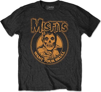 Misfits - Want Your Skull Heren T-shirt - S - Zwart