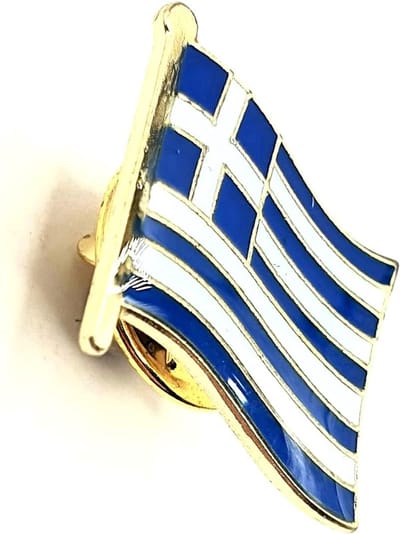 Griekse metalen land vlag Pin Badge, Metaal