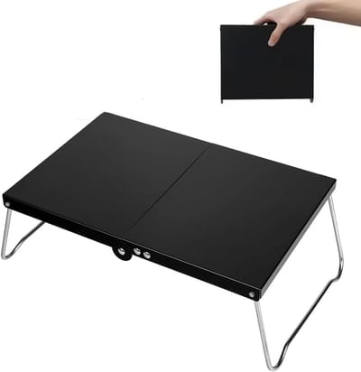 Opvouwbare Strandtafel van Lichtgewicht Aluminium, Ideaal voor Kamperen en Buitenactiviteiten, Inclusief Draagtas, Zwart