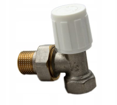 Goshe Hoekradiatorkraan 1/2'' - Messing Nikkel