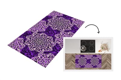 Keukenloper - Loper keuken - Roos - Paars - Patronen - Barok - 120x60 cm - Keukenloper vinyl