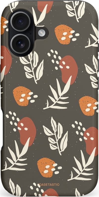 Casetastic hoesje geschikt voor Apple iPhone 17 - MagSafe - Dubbellaagse bescherming - Zandsteen - Fashion Case - Donkergrijs Taupe Grijs Terracotta