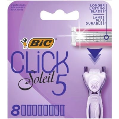 BIC Click 5 Soleil - Scheermesjes - Voor Vrouwen - 8 Navullingen - Dames Scheermes met 5 Scheerbladen - 8 Stuks