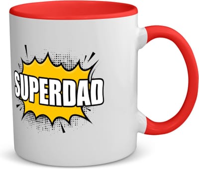 Akyol - superdad koffiemok - theemok - rood - Papa - supervader - vader cadeautjes - vaderdag - verjaardagscadeau - verjaardag - cadeau - geschenk - kado - gift - vader artikelen - 350 ML inhoud
