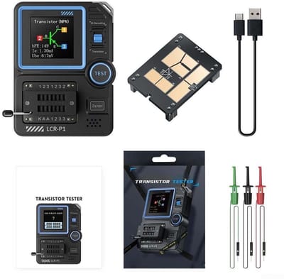 Componenten Tester - Meetinstrument Elektronica - Componenten Analyseren - Intelligente Identificatie - 10x10x3 cm - Zwart