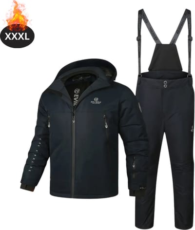 Livano Skipak - SkiBroek - Skijas - Ski Suit - Wintersport - Heren - 2-Delig - Donkergrijs - Maat XXXL