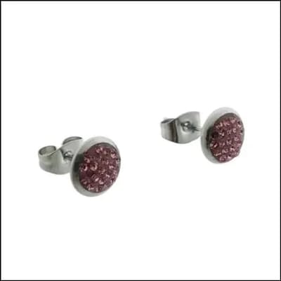 Aramat Jewels | Oorbellen | Druzy Oorbellen met Kristal RVS | Roze | | | | | Verkleurd niet