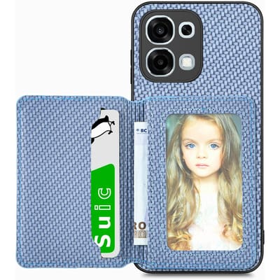Voor OPPO A6 Pro Magnetische Portemonnee Kaarthouder Lederen Hoesje Voor OPPO A6 Pro Koolstofvezel Flip Leer Magnetische Stand Cover For OPPO A6