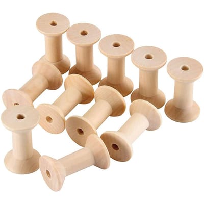 24 Pièces Bobines de Fil Vides en Bois Grandes Bobines en Bois Brut Bobines de Tissage de Fil pour Arts Créatifs Rouleau de Cordon 24Pcs